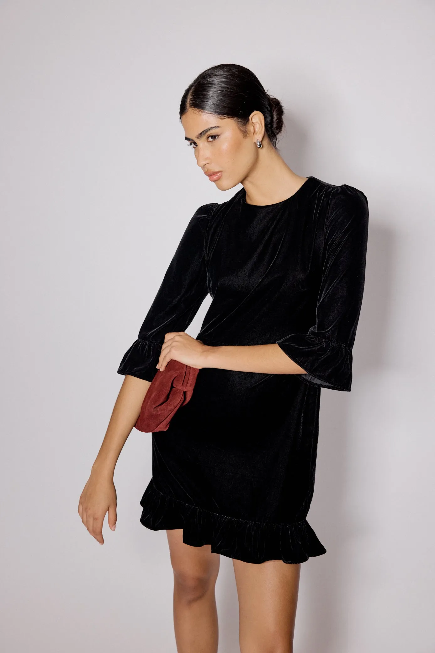 Black Velvet Fleur Mini Dress sold by Nobody's Child product image thumbnail 4