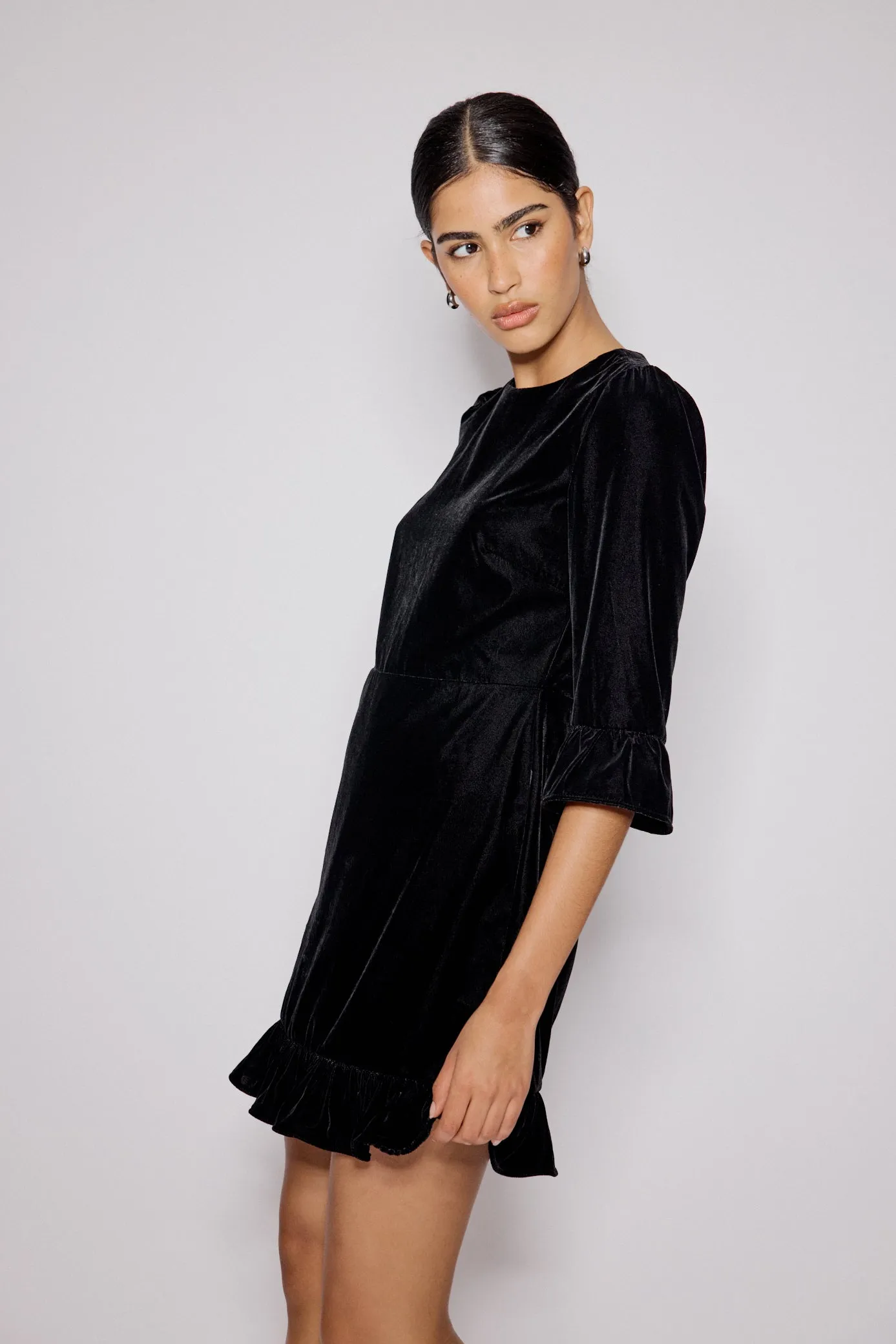 Black Velvet Fleur Mini Dress sold by Nobody's Child product image thumbnail 3