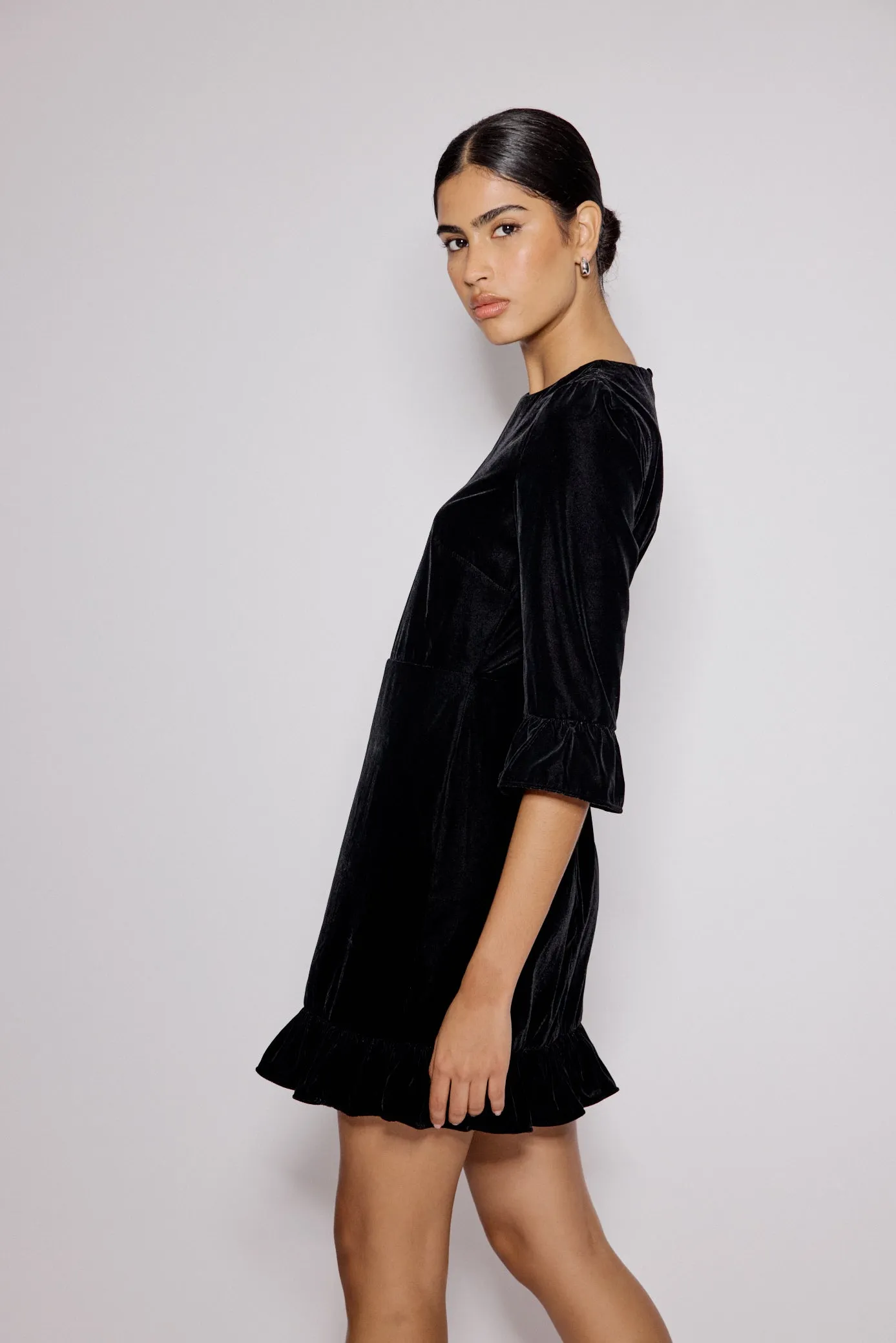 Black Velvet Fleur Mini Dress sold by Nobody's Child product image thumbnail 5