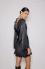 Black Satin Cowl Neck Leighton Mini Dress sold by Nobody's Child