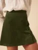 Green Cord Asymmetric Mini Skirt sold by Nobody's Child