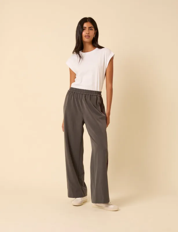 Grey Side Striped Relaxed Trousers sold by Nobody's Child