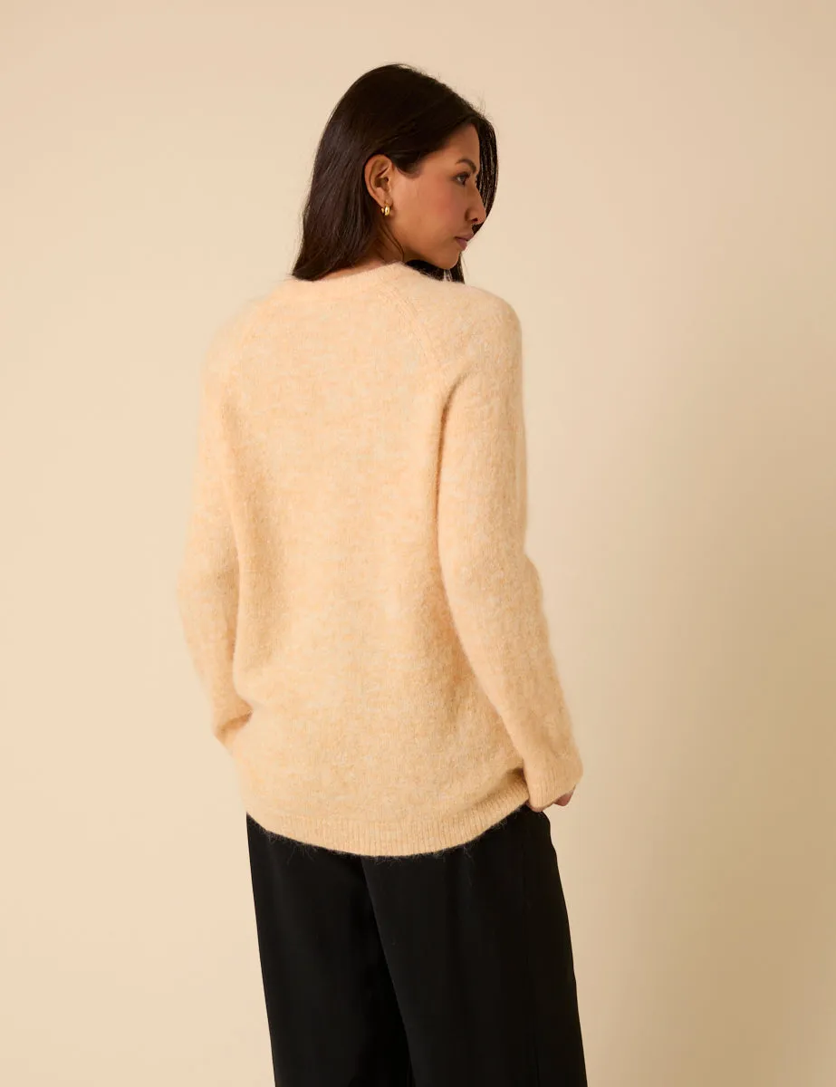 Butter Yellow Fluffy Alpaca and Wool Blend Oversized Jumper sold by Nobody's Child product image thumbnail 5