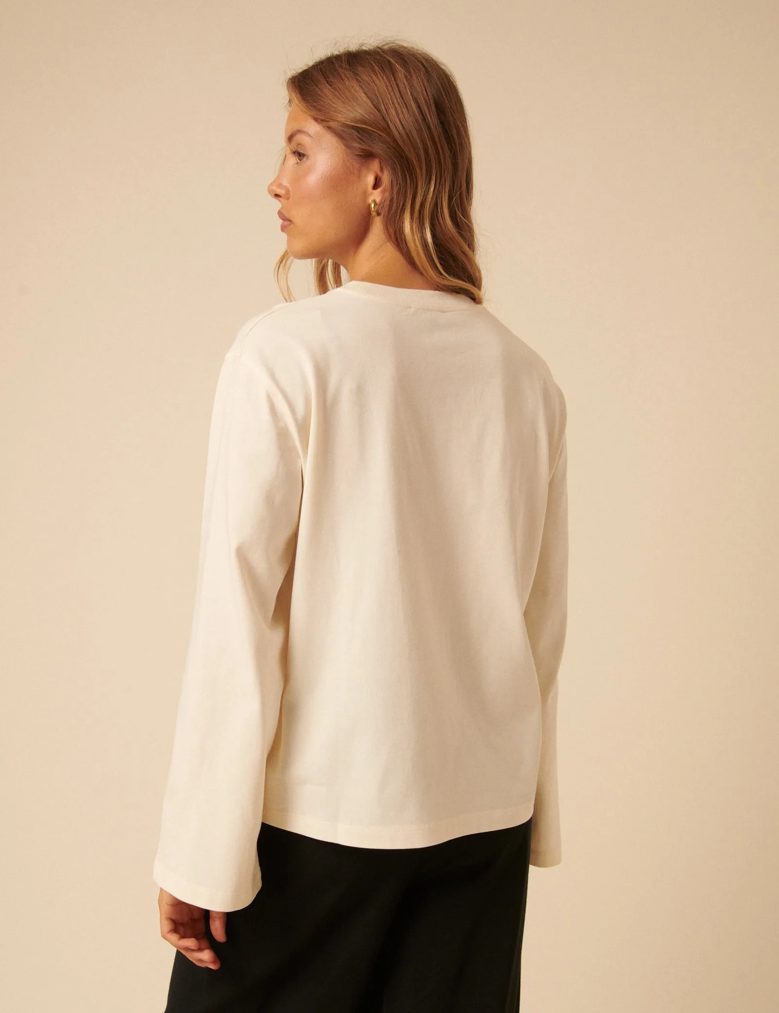 White Wide Long Sleeve Heart T-Shirt sold by Nobody's Child product image thumbnail 5