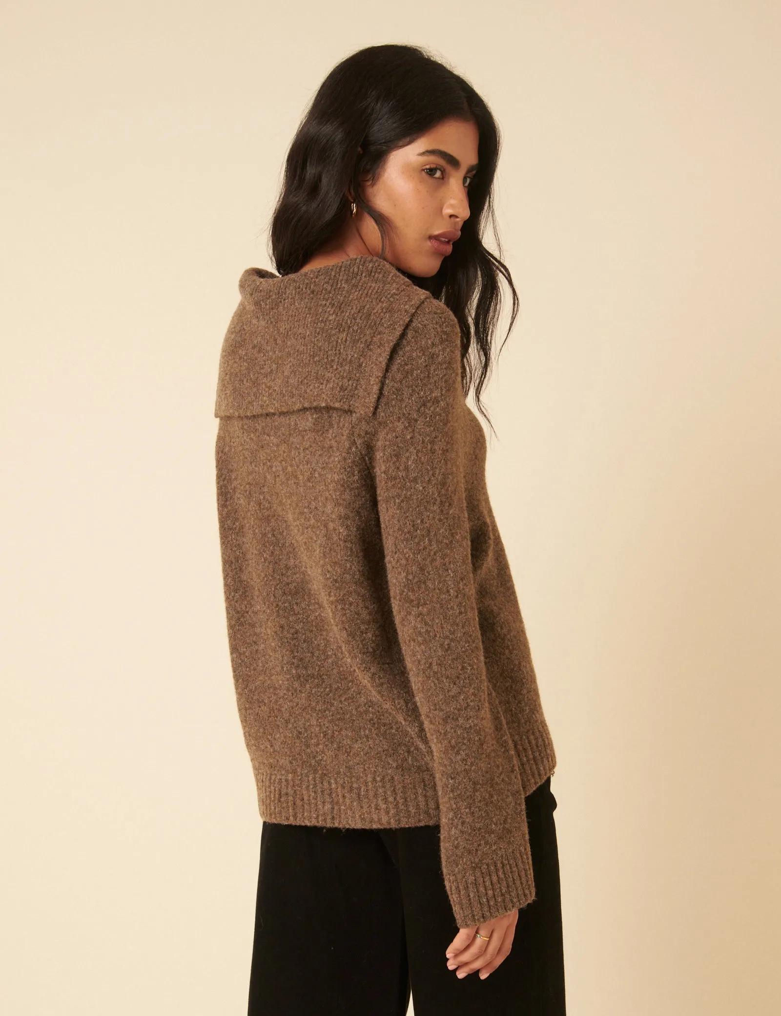 Brown Sailor Collar Relaxed Jumper sold by Nobody's Child product image thumbnail 5