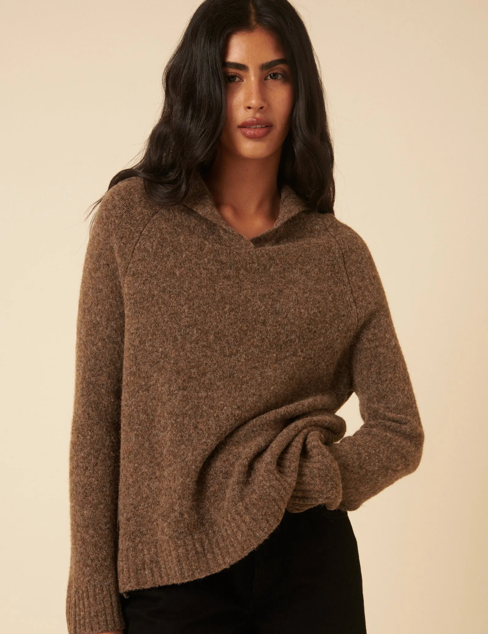 Brown Sailor Collar Relaxed Jumper sold by Nobody's Child