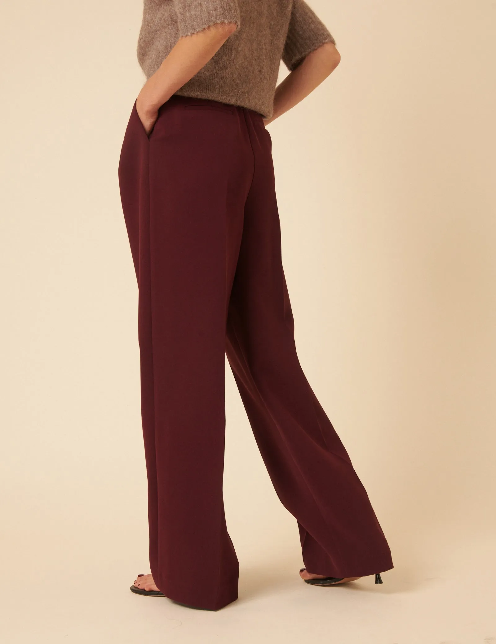 Deep Purple Jax Pleated Tailored Trousers sold by Nobody's Child product image thumbnail 5