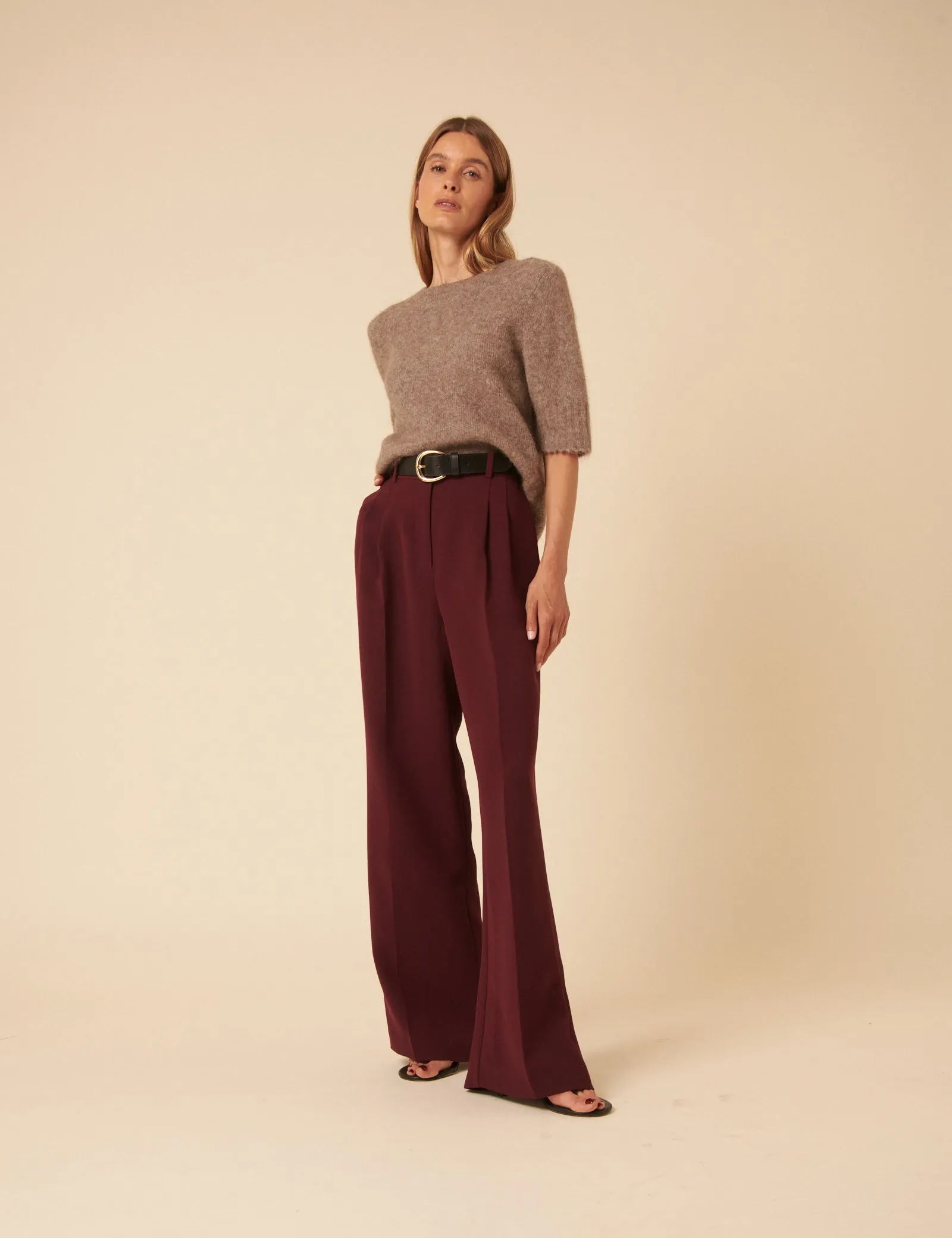 Deep Purple Jax Pleated Tailored Trousers sold by Nobody's Child product image thumbnail 3