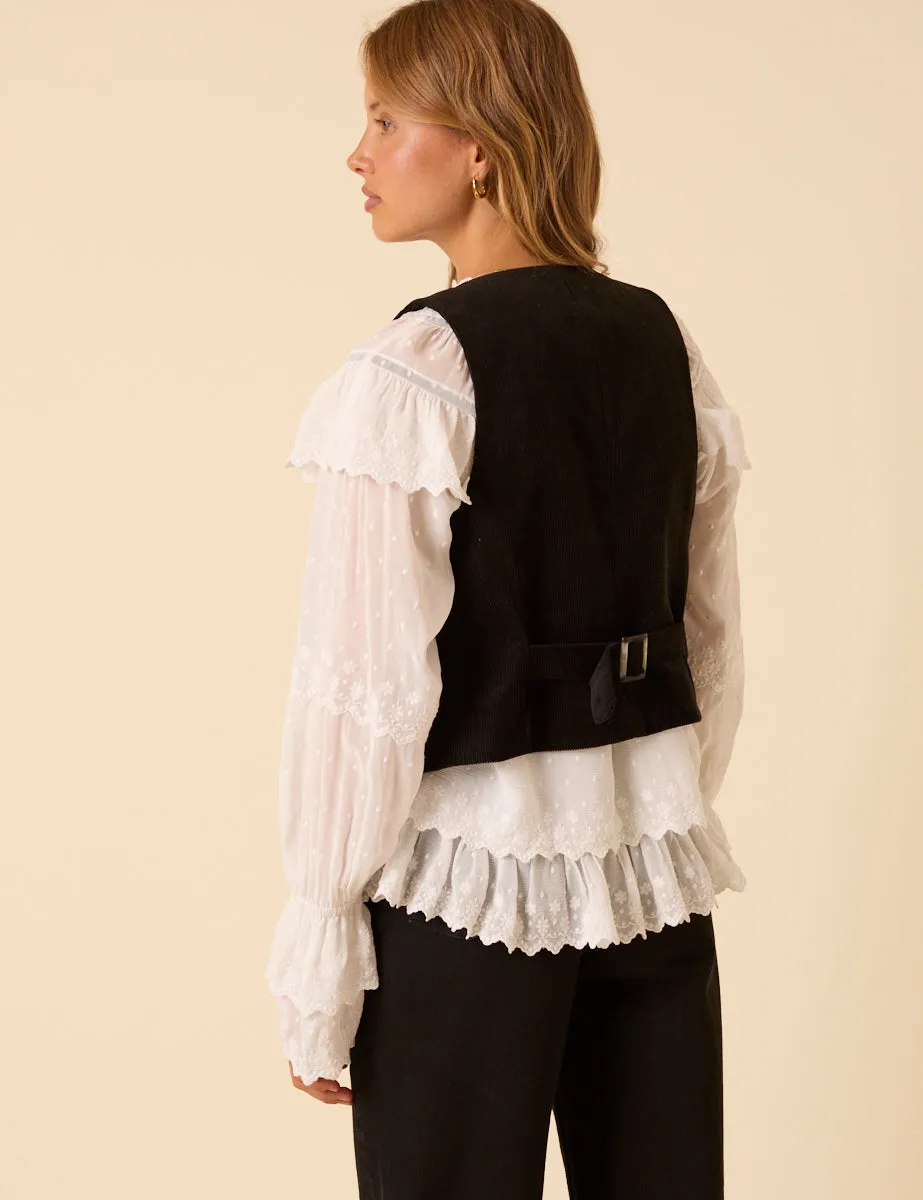 Black Cord Waistcoat sold by Nobody's Child product image thumbnail 5