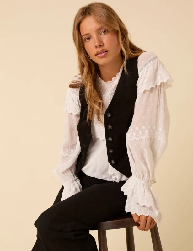 Black Cord Waistcoat sold by Nobody's Child