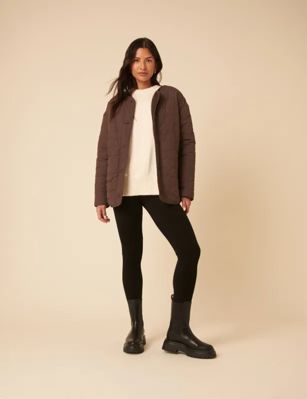 Brown Reversible Borg Qulited Jacket sold by Nobody's Child