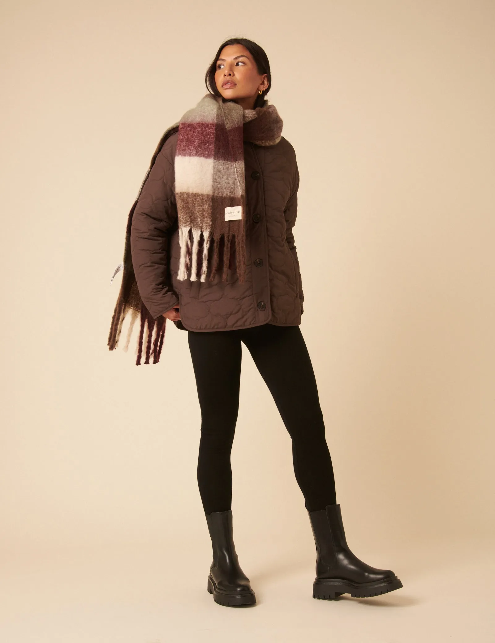 Brown Reversible Borg Qulited Jacket sold by Nobody's Child product image thumbnail 3