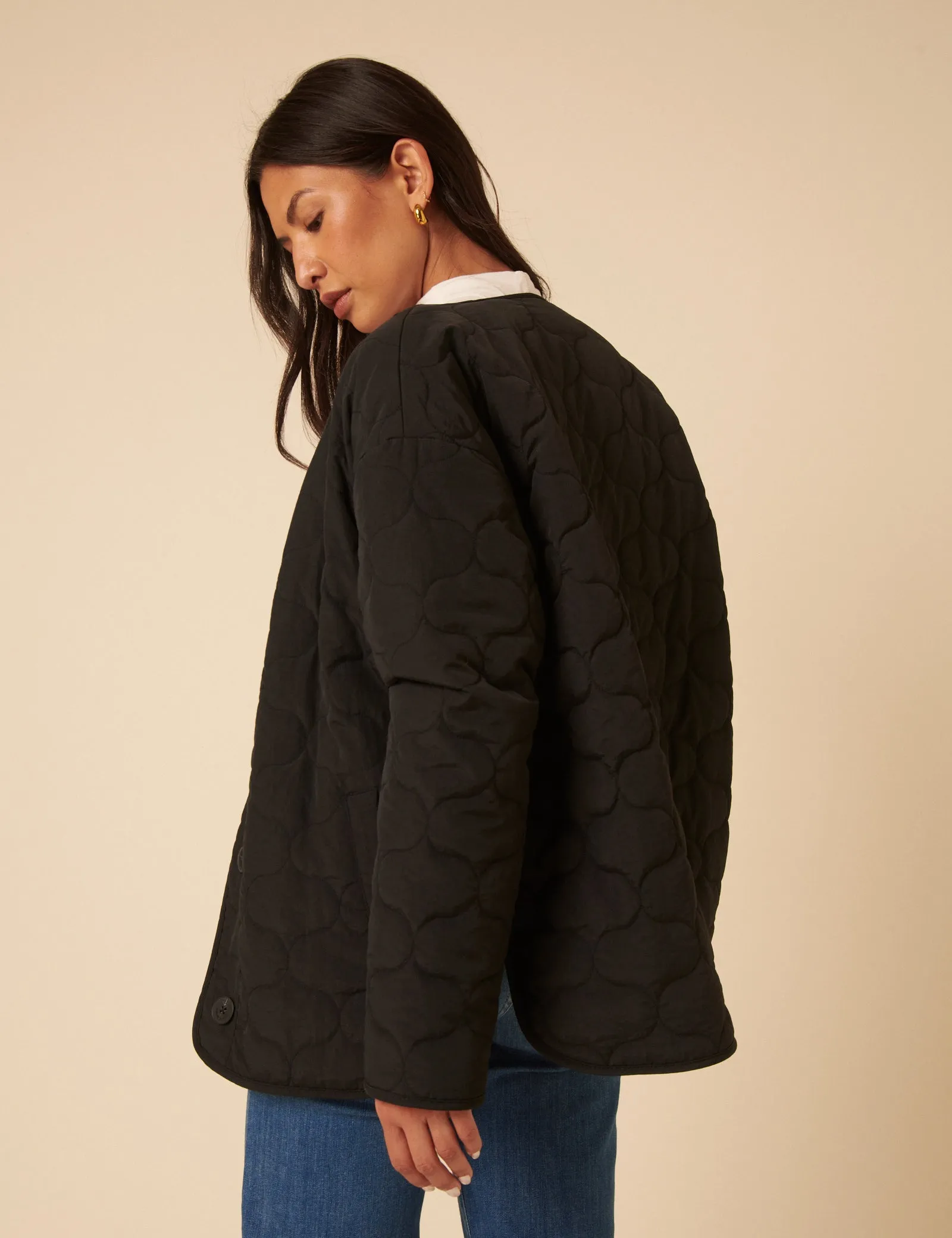 Black Reversible Borg Qulited Jacket sold by Nobody's Child product image thumbnail 5