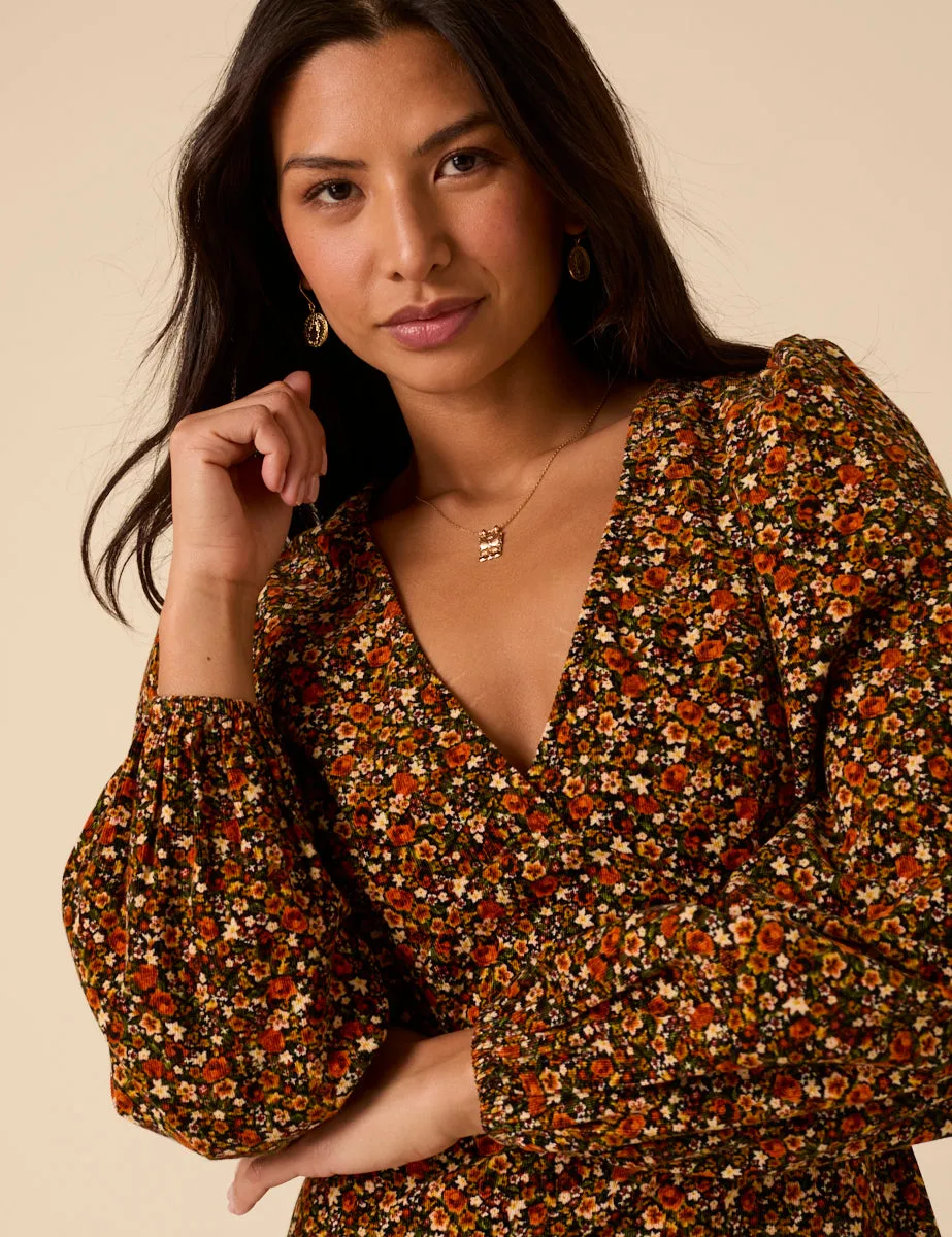 Black Ditsy Floral Puff Sleeve Fiora Mini Dress sold by Nobody's Child product image thumbnail 4