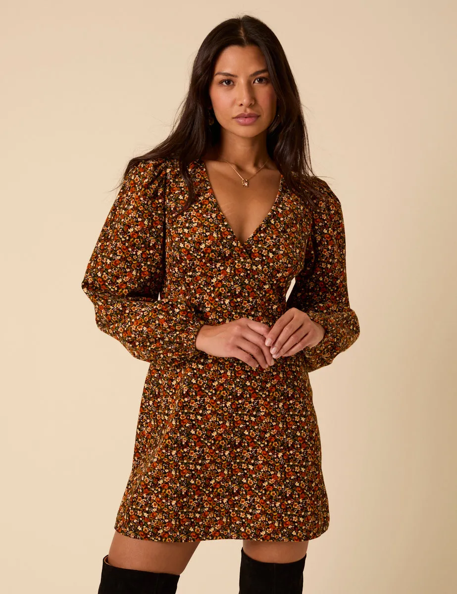 Black Ditsy Floral Puff Sleeve Fiora Mini Dress sold by Nobody's Child product image thumbnail 2