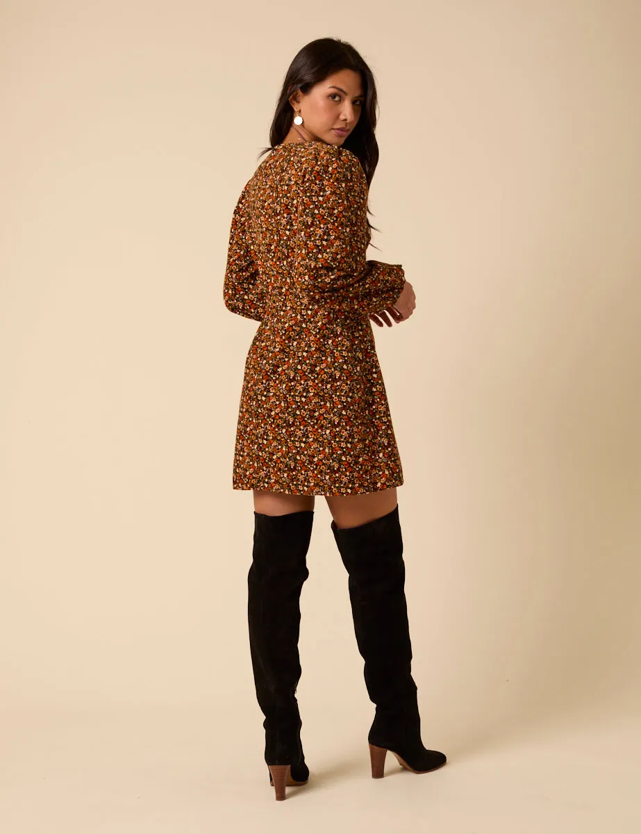 Black Ditsy Floral Puff Sleeve Fiora Mini Dress sold by Nobody's Child product image thumbnail 5