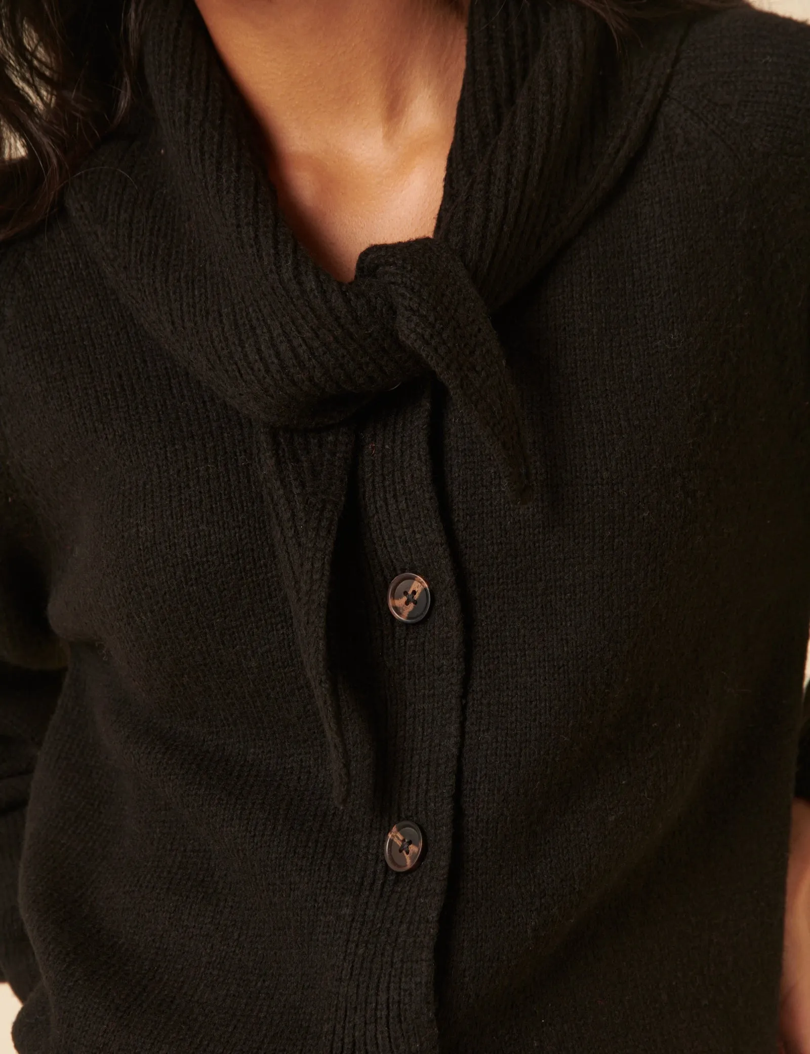Black Scarf Neck Cardigan sold by Nobody's Child product image thumbnail 3