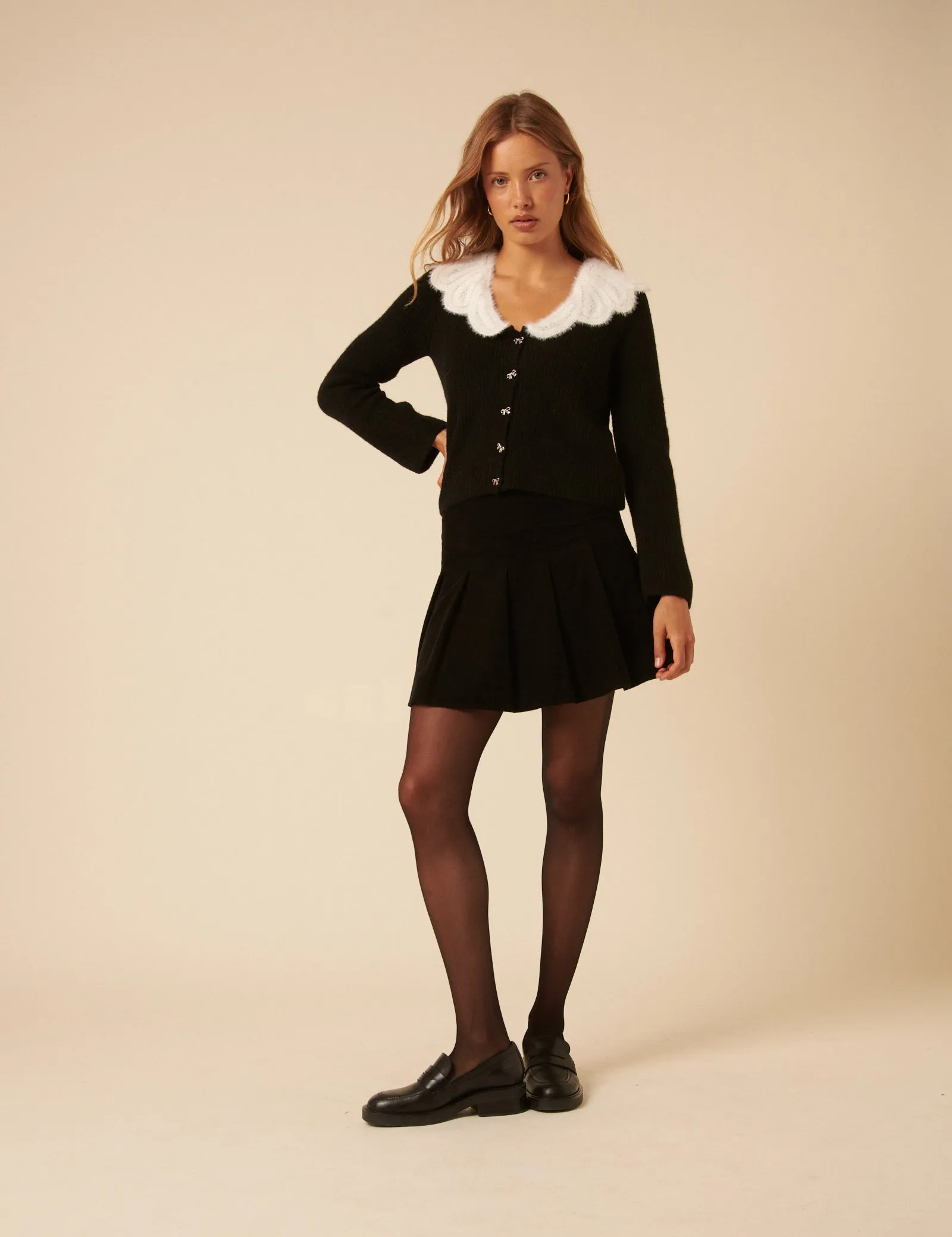 Black Crochet Collar Cardigan sold by Nobody's Child product image thumbnail 3