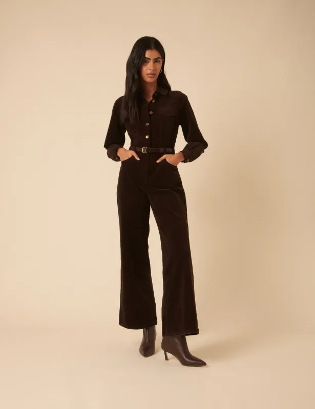 Brown Cord Jumpsuit sold by Nobody's Child