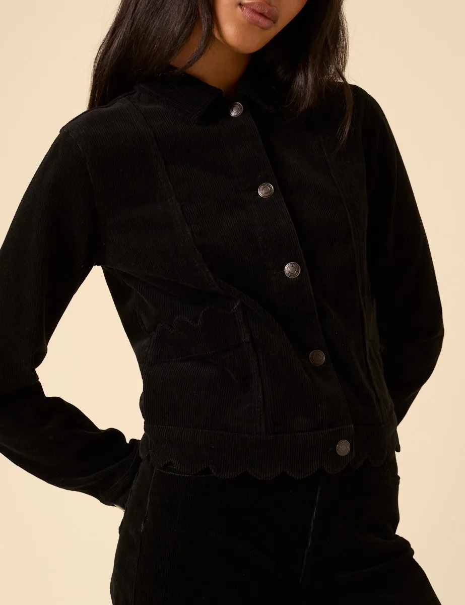 Black Cord Scallop Trim Jacket sold by Nobody's Child product image thumbnail 5