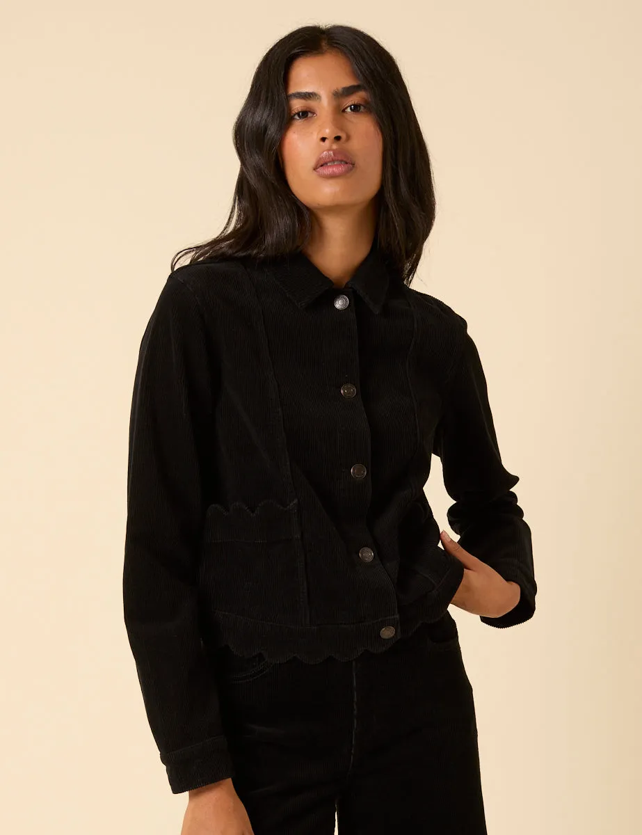 Black Cord Scallop Trim Jacket sold by Nobody's Child product image thumbnail 2