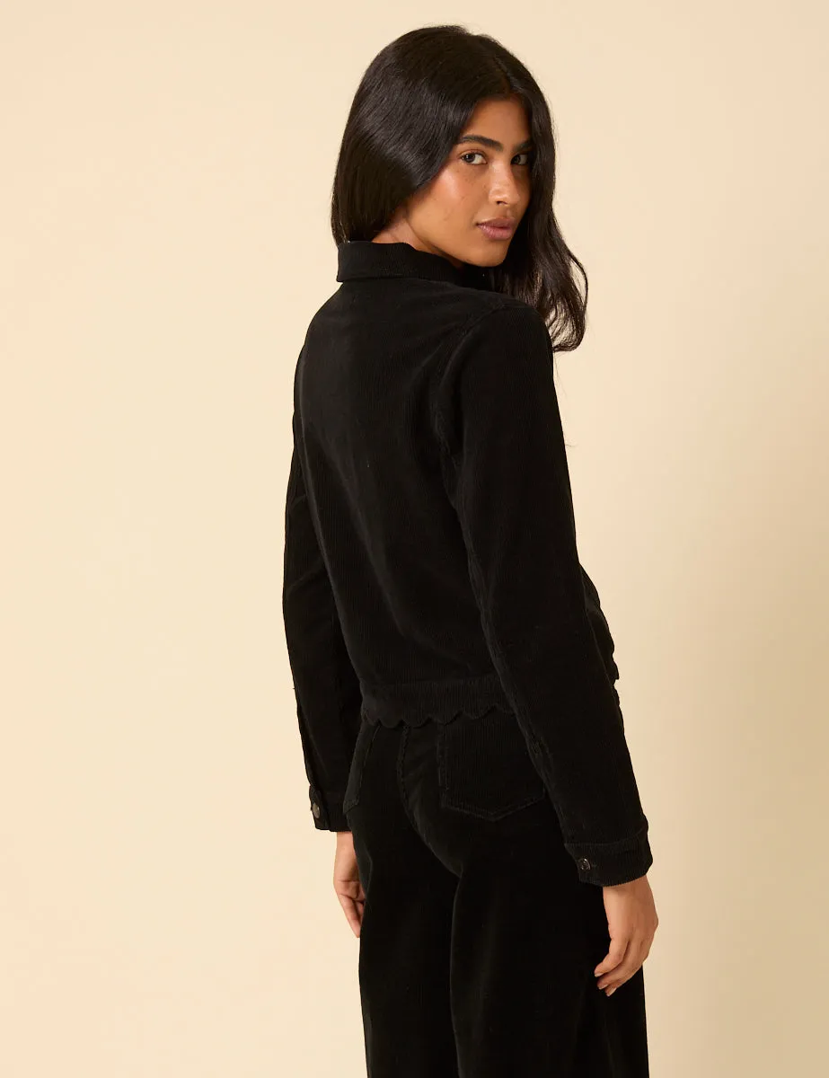 Black Cord Scallop Trim Jacket sold by Nobody's Child product image thumbnail 3