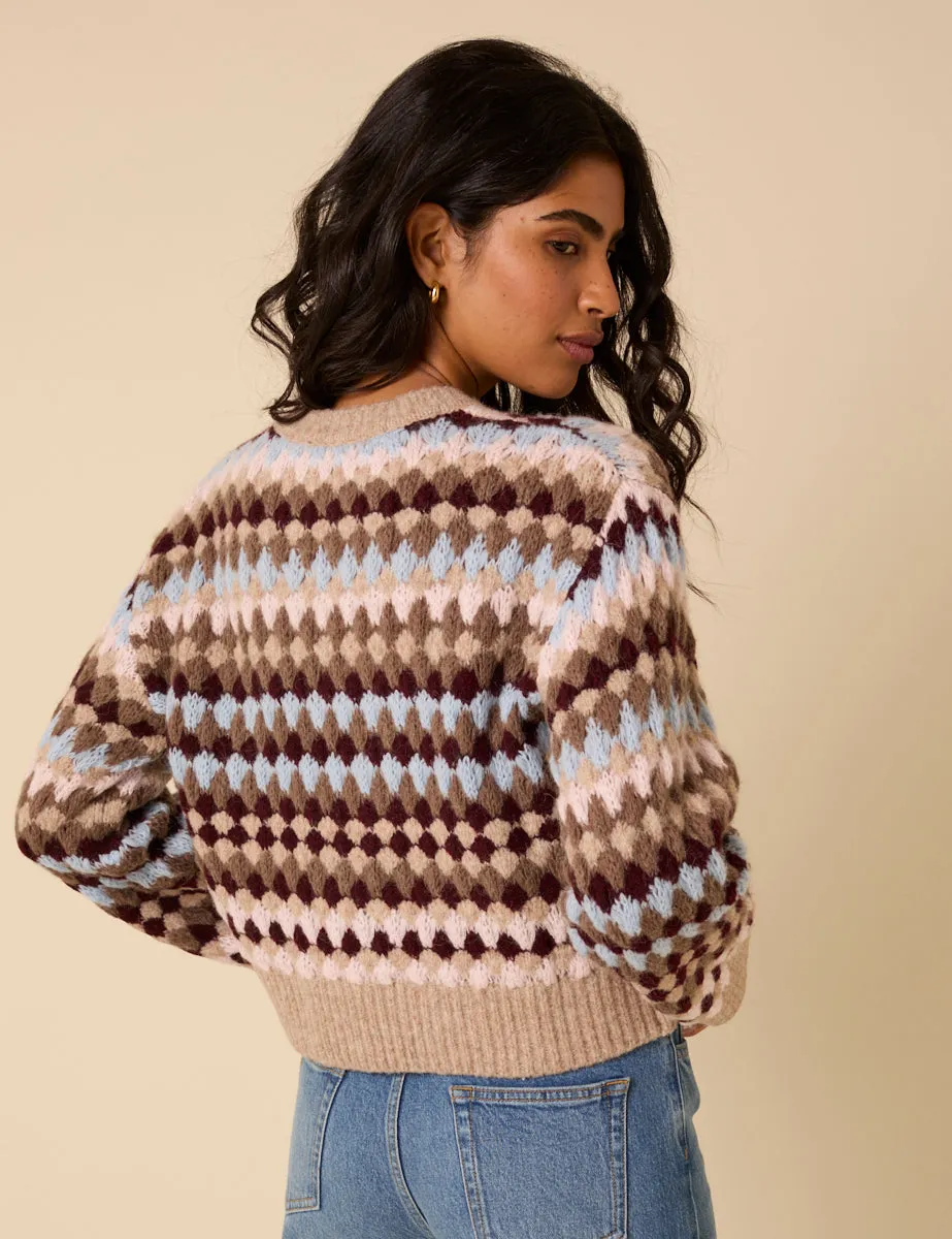 Multi Textured Round Neck Striped Jumper sold by Nobody's Child product image thumbnail 4