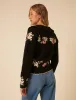 Black Floral Jaquard Collared Cardigan sold by Nobody's Child