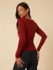 Red Ruched Long Sleeve Jersey Top sold by Nobody's Child