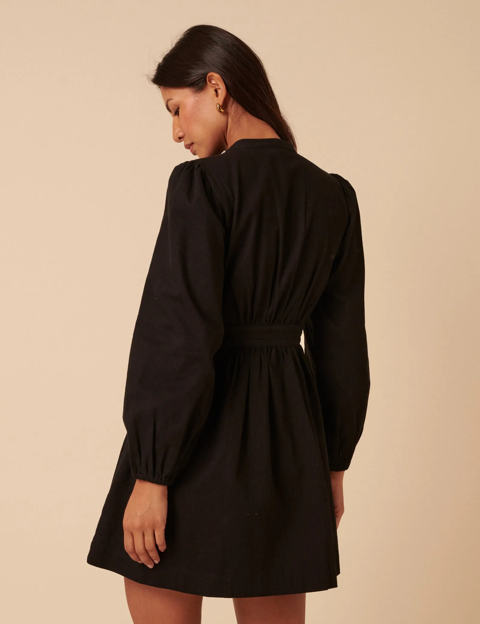 Black Denim Pintuck Tillie Mini Dress sold by Nobody's Child product image thumbnail 5