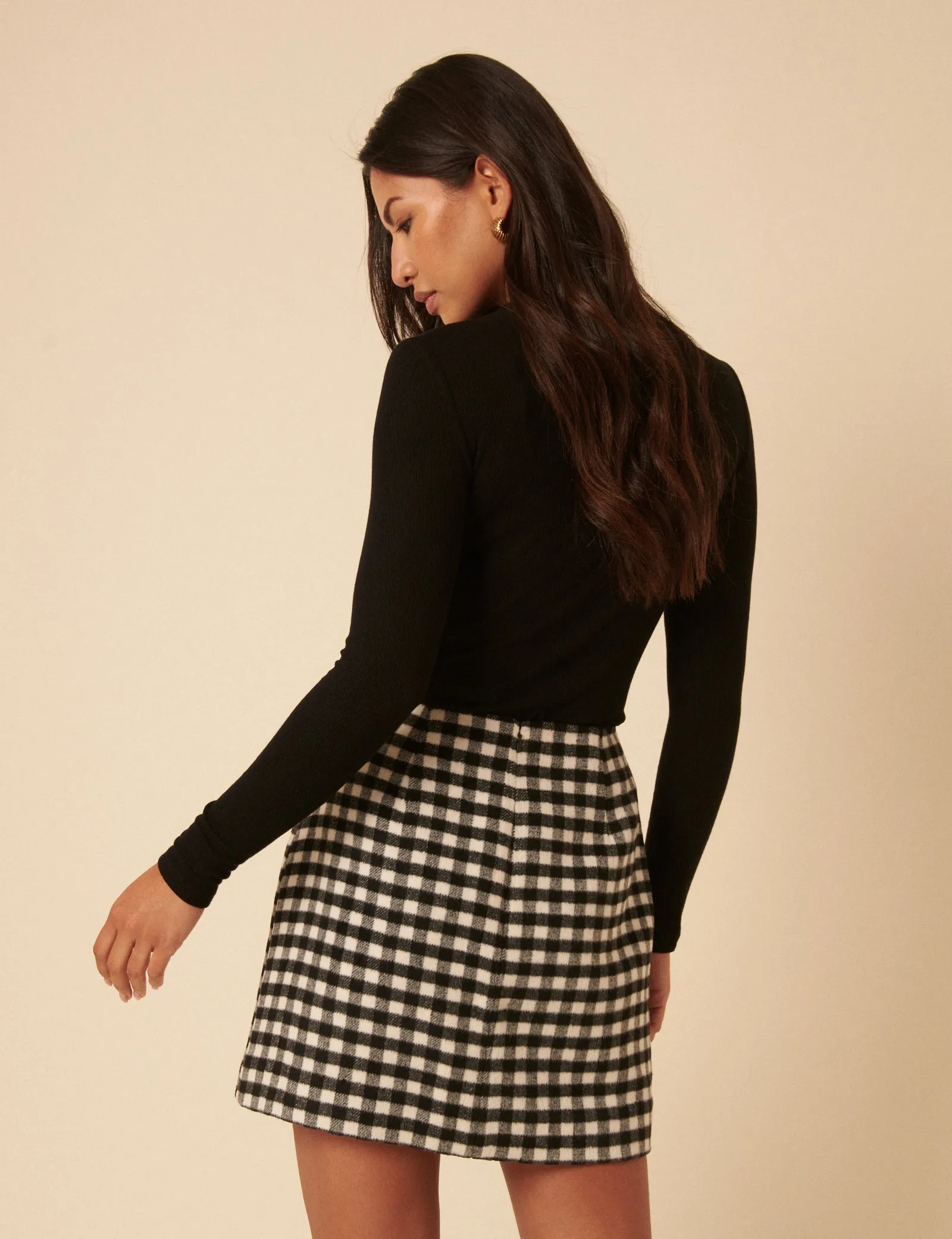 Black Gingham Mini Skirt sold by Nobody's Child product image thumbnail 5