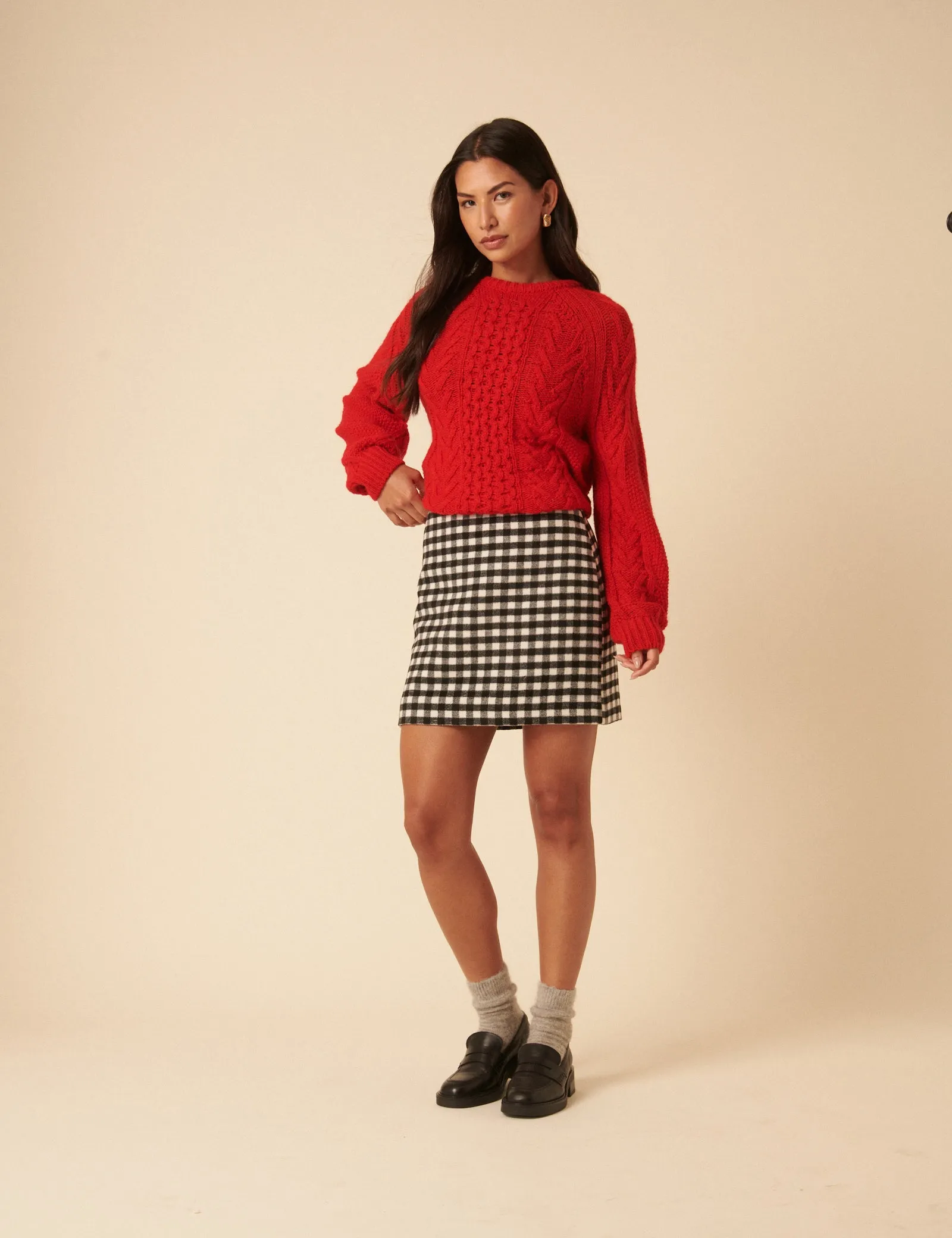 Black Gingham Mini Skirt sold by Nobody's Child product image thumbnail 3