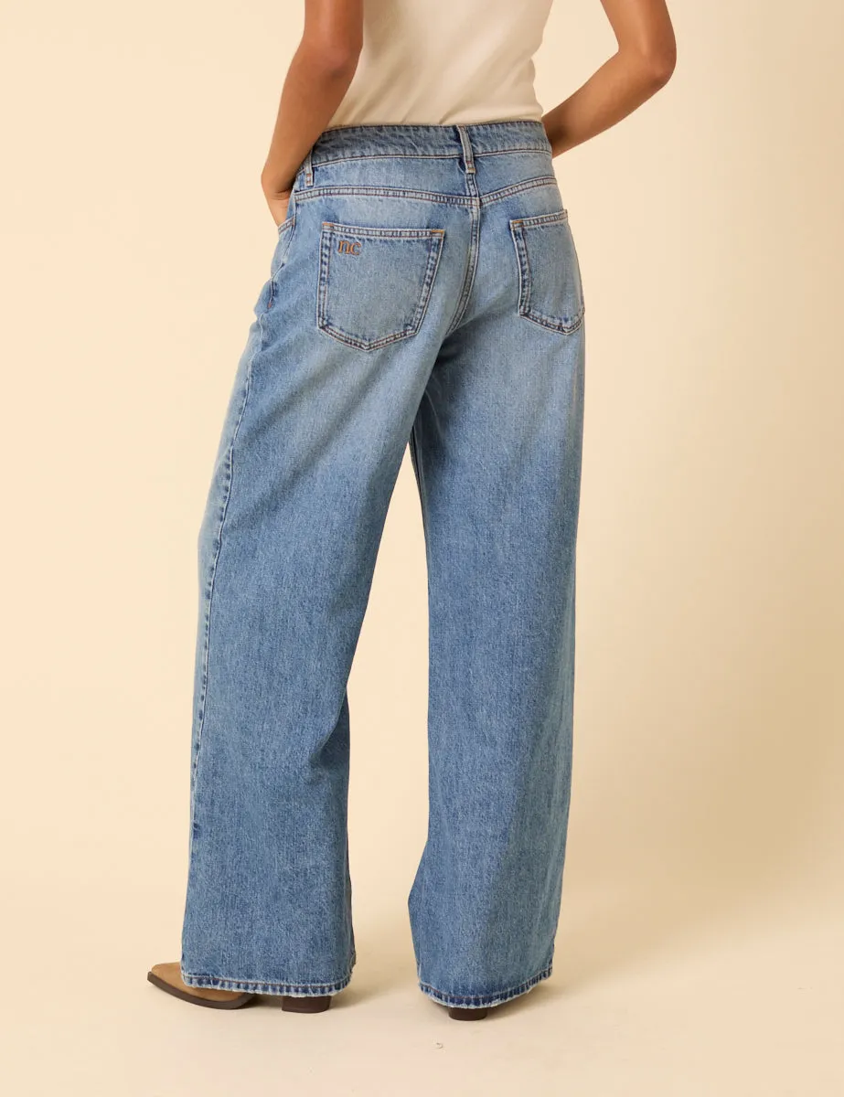 Light Blue Low Rise Wide Leg Jeans sold by Nobody's Child product image thumbnail 4