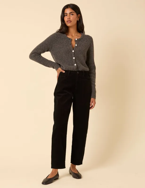 Black Cord Putney Barrel Leg Jeans sold by Nobody's Child