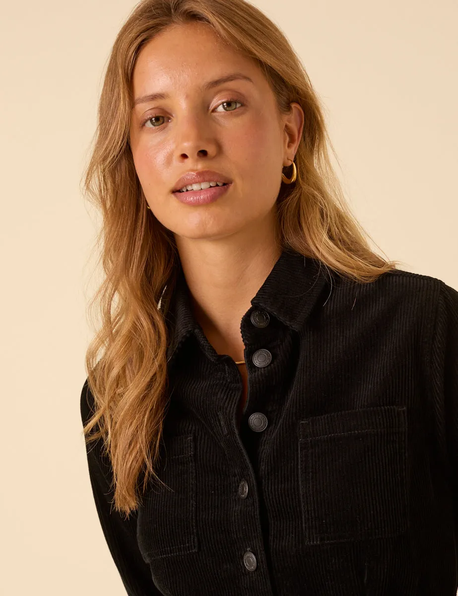 Black Cord Long Sleeve Finchley Mini Dress sold by Nobody's Child product image thumbnail 5