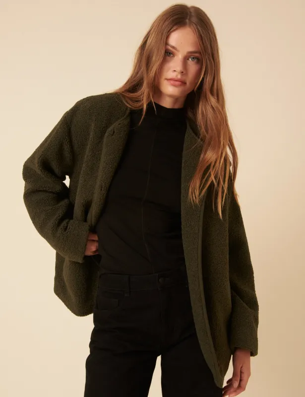 Green Long Sleeve Borg Jacket sold by Nobody's Child