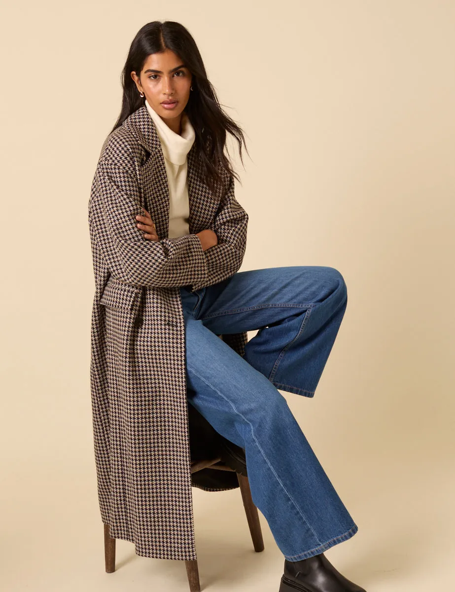 Black And Brown Houndstooth Relaxed Coat sold by Nobody's Child product image thumbnail 2