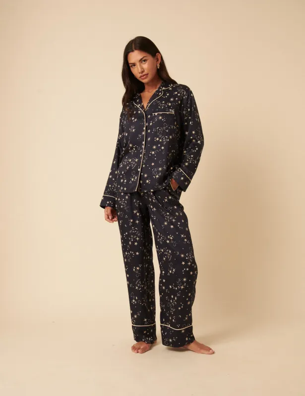 Black Moon & Star Printed Pyjama Set sold by Nobody's Child