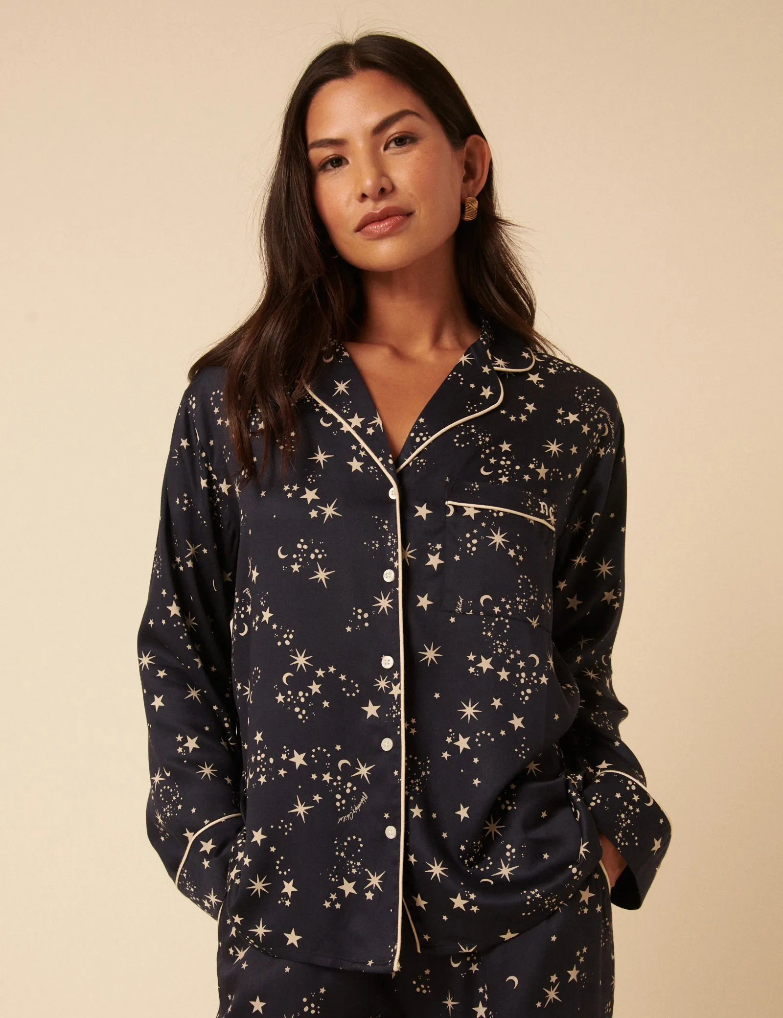 Black Moon & Star Printed Pyjama Set sold by Nobody's Child product image thumbnail 3