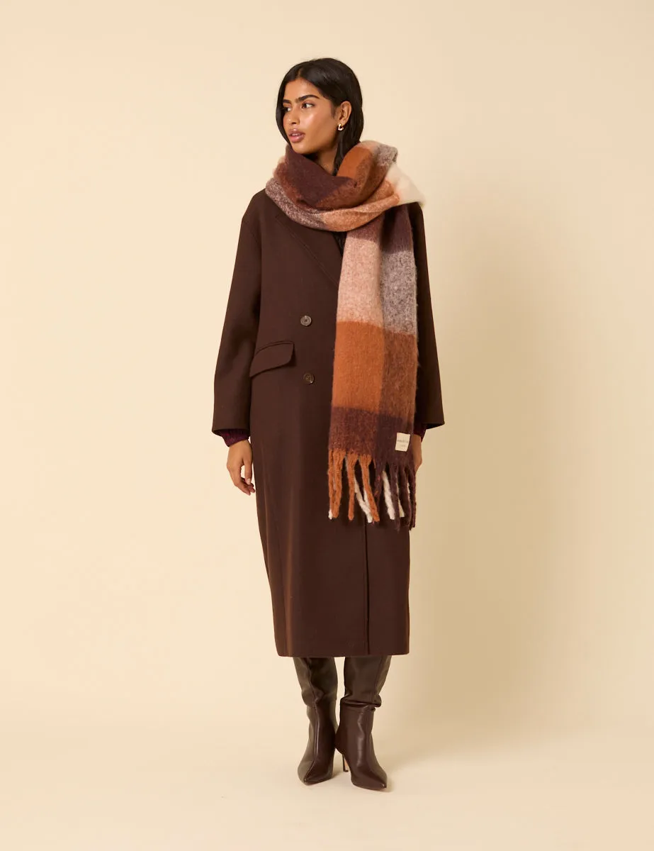 Brown & Beige Check Scarf sold by Nobody's Child product image thumbnail 2