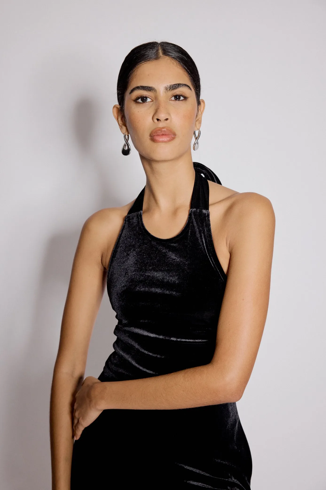 Black Velvet Halter Neck Jumpsuit sold by Nobody's Child product image thumbnail 3