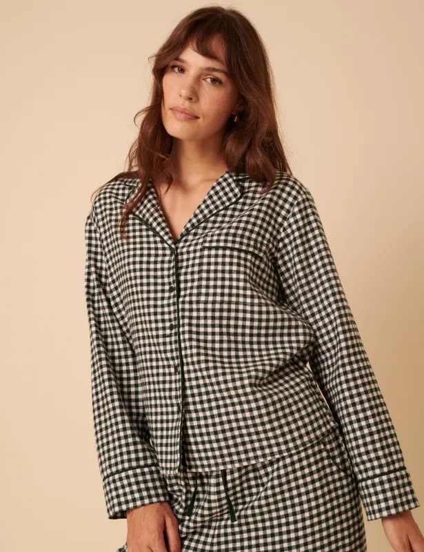 Forest Green Check Pyjama Top sold by Nobody's Child