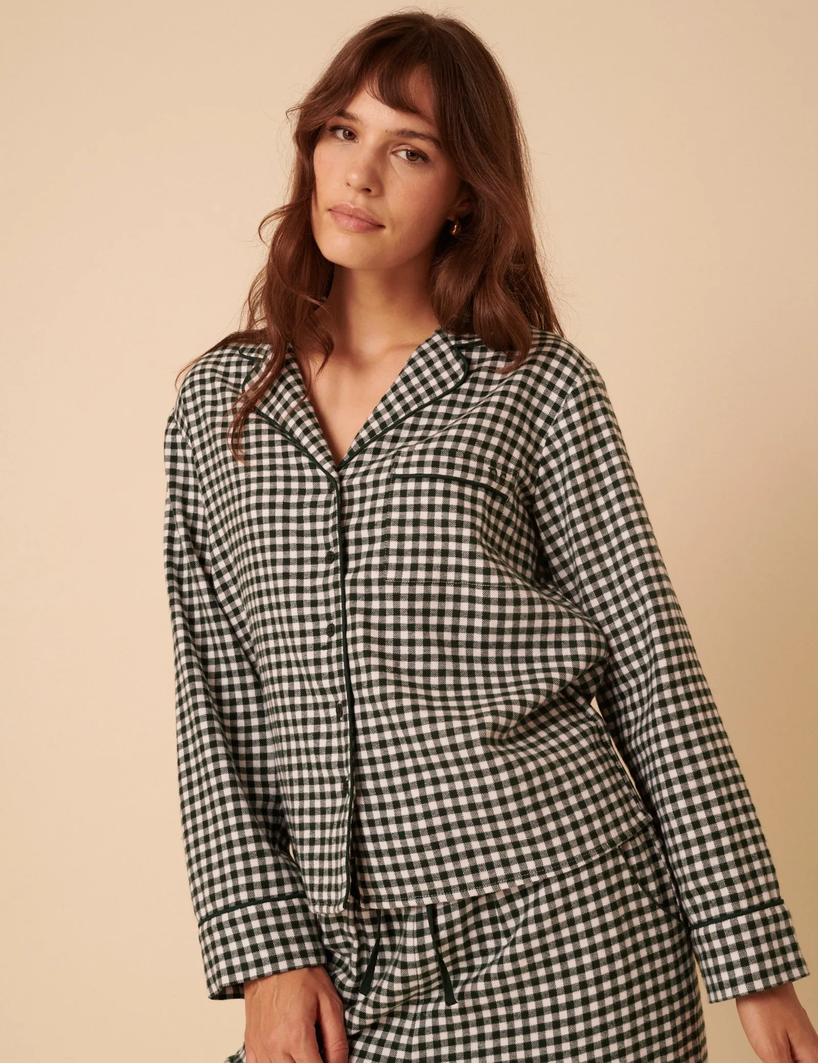 Forest Green Check Pyjama Top sold by Nobody's Child