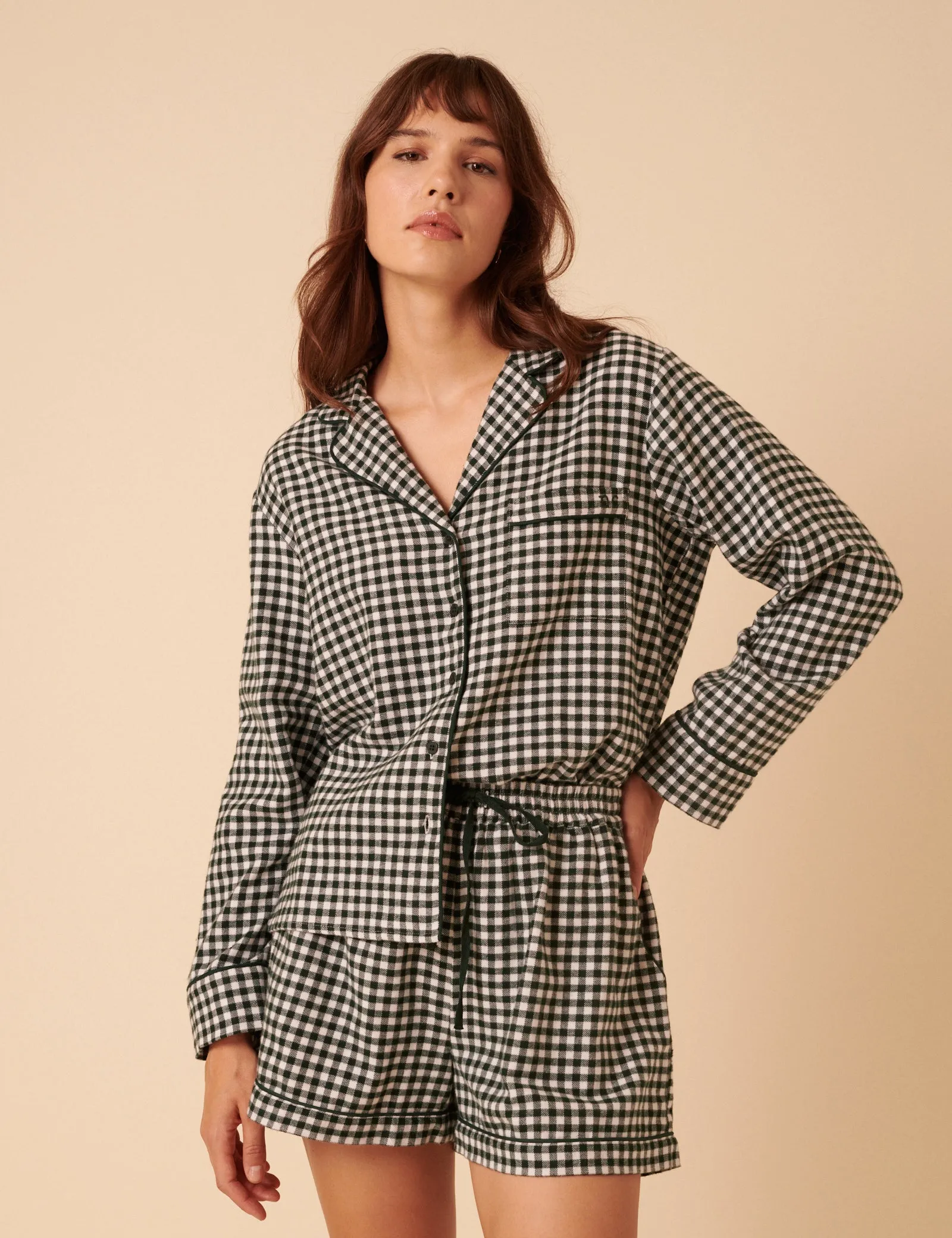 Forest Green Check Pyjama Shorts sold by Nobody's Child