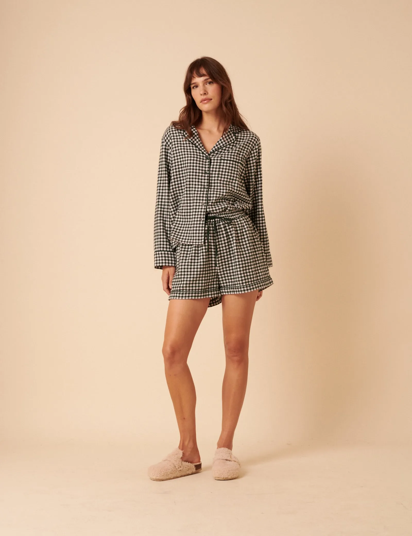 Forest Green Check Pyjama Shorts sold by Nobody's Child product image thumbnail 3