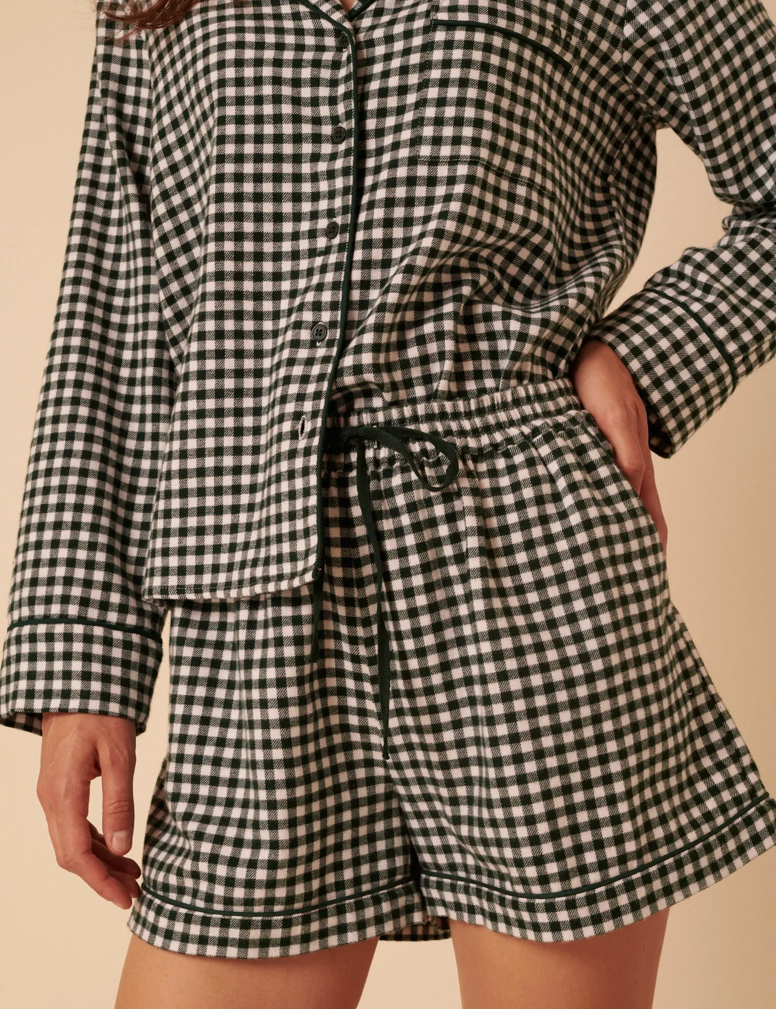 Forest Green Check Pyjama Shorts sold by Nobody's Child product image thumbnail 2