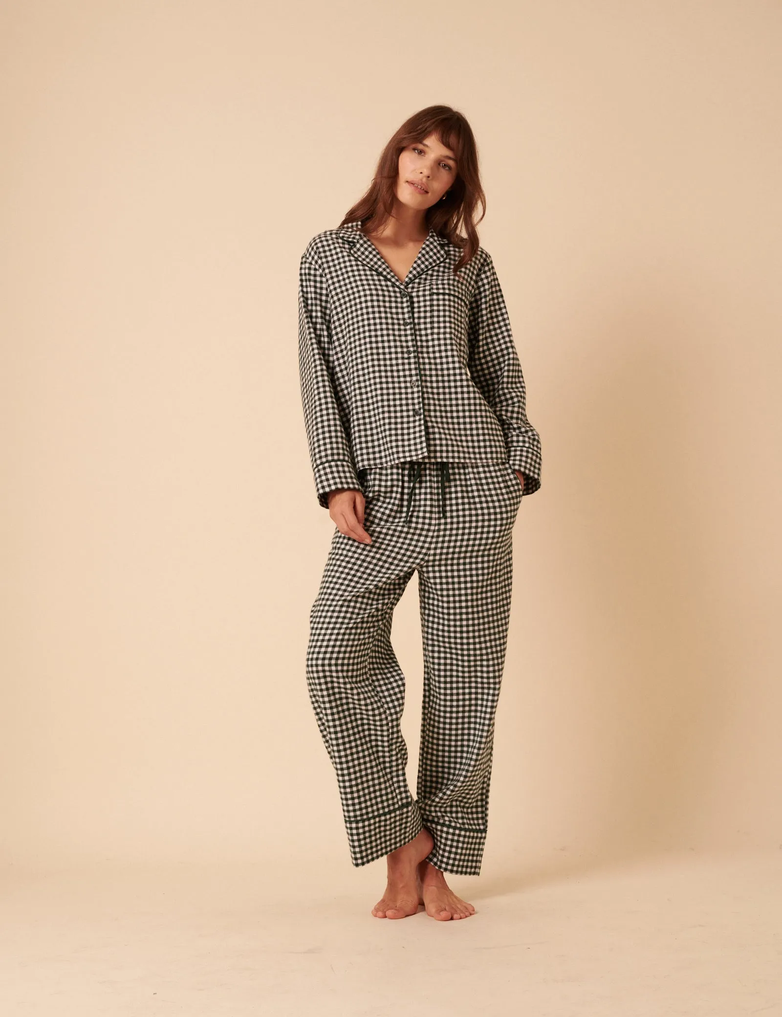 Forest Green Check Pyjama Trousers sold by Nobody's Child