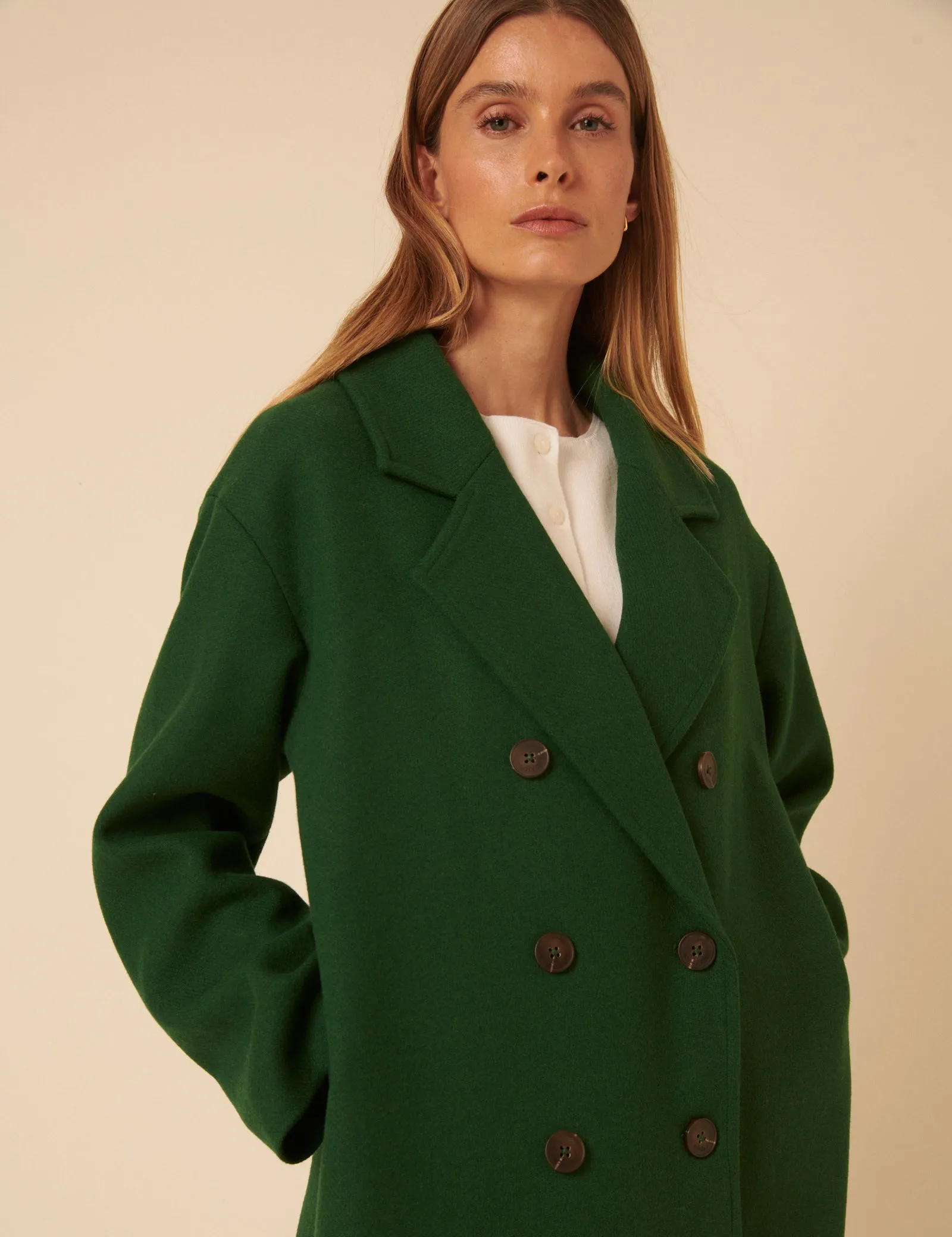 Green Double Breasted Coat sold by Nobody's Child product image thumbnail 2