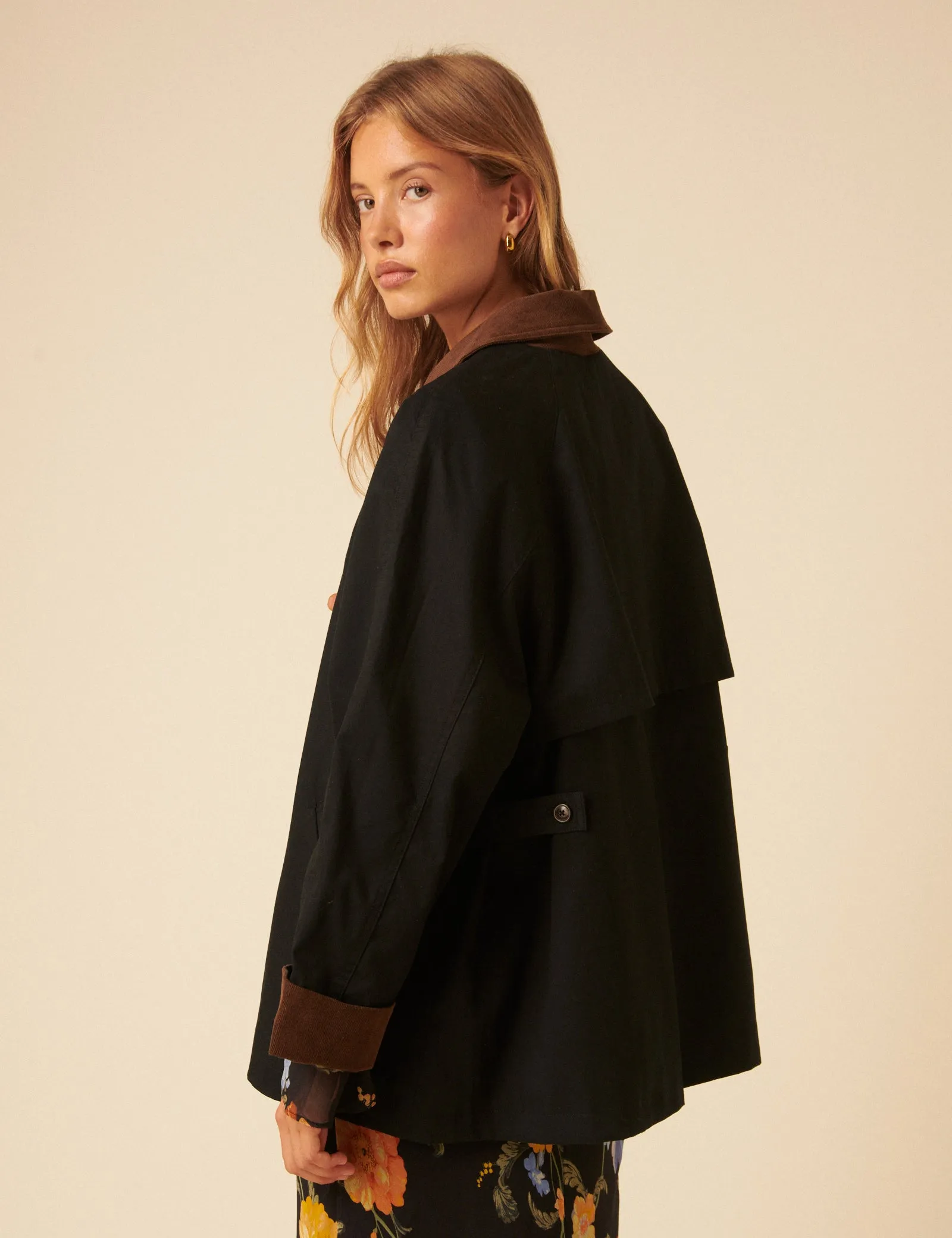 Dark Navy Cord Detail Barn Jacket sold by Nobody's Child product image thumbnail 4