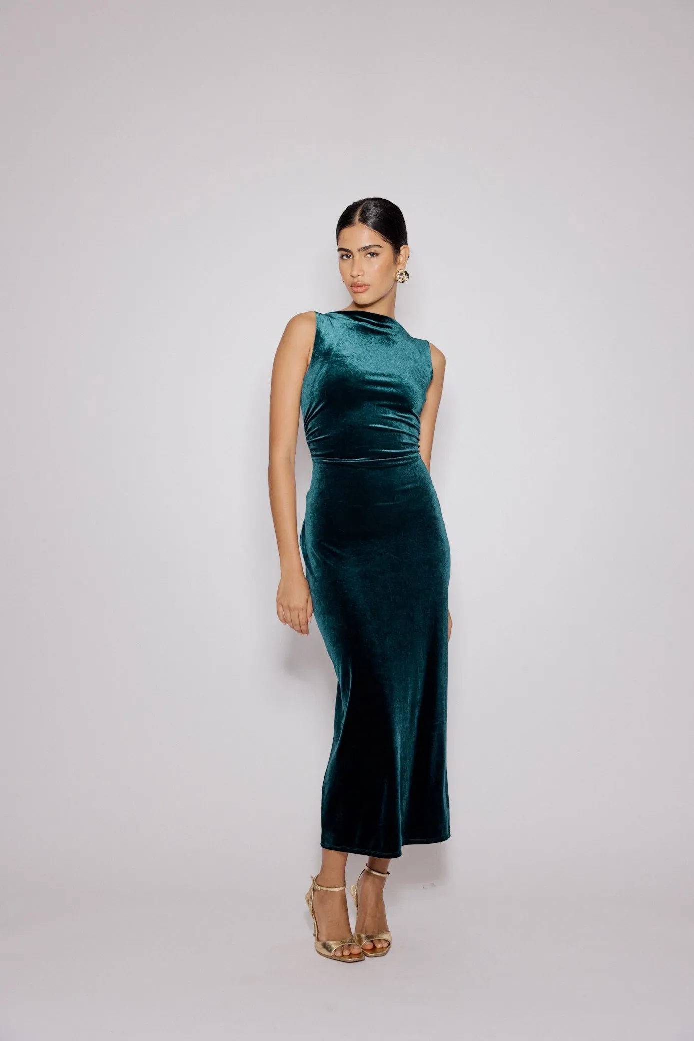 Green Velvet Margot Midi Dress sold by Nobody's Child product image thumbnail 4